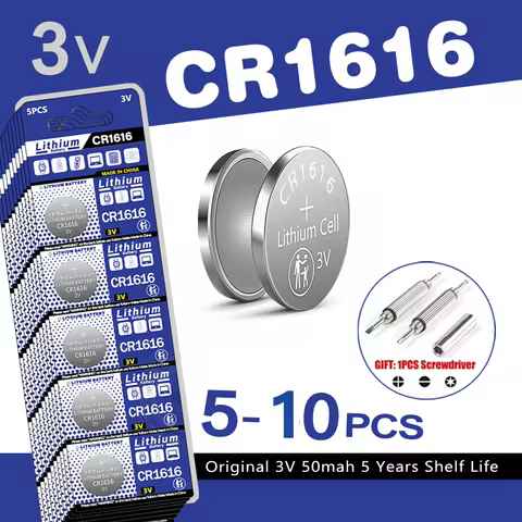 5/10 CR1616 3V Button Battery ECR1616 BR1616 DL1616 KCR1616 Suitable for Calculators, Car Keys, Watc