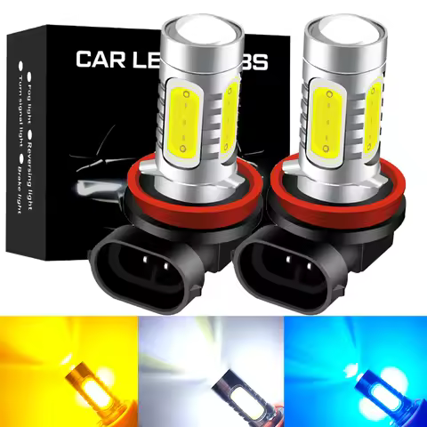 2Pcs HB4 9006 HB3 9005 H8 H11 Led H1 H3 Fog Lights Bulb COB 6000K 3000K 8000K Car Lamp H16 881 PSX24