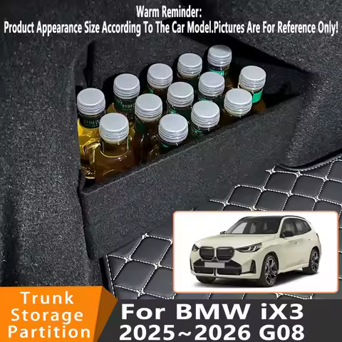 Auto Accessories For BMW iX3 2025~2026 25 G08 SUV Car Organizer Thickening Trunk Side Partition Trun