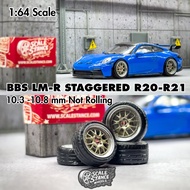 BBS LM-R Static R20-R21 Diecast Rims size 10.3mm-4.8mm Scale 1:64 Scale Stance Mini Scale