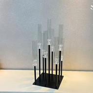 {FGYKJYJK} 10pcs Metal Candlesticks Black Candelabra 8 Heads Candle Holders Stands Luxury Wedding T