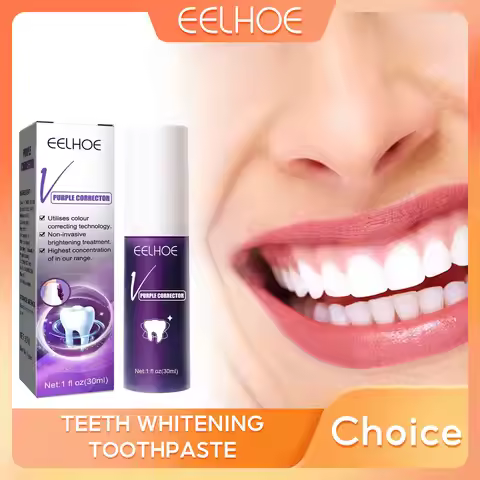 EELHOE Purple Corrector Whitening Toothpaste Coffee Tea Teeth Stain Remover Clean Teeth Tartar Fresh