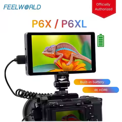 FEELWORLD P6XL Field Monitor 1200nit 6 Inch Aluminium Built-in Battery DSLR Camera Touch Screen 4K H