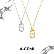 A.CEMI  Street Infinity Necklace สร้อยคอ เงินแท้ ชุบทอง 18K