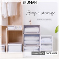 【i.Rumah】 5L / 13L / 21L / 36L Stackable Storage Box Multipurpose Plastic Wardrobe Drawer Rack Cloth