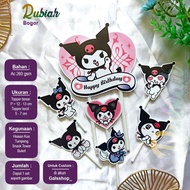 Custom Nama Foto Topper cake Kuromi Hiasan Kue Ulang Tahun Snack Tower Buket Tumpeng