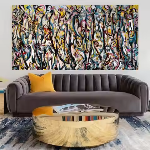 Classical Abstract Art Pollock Painting Large Wall Art Canvas Painting Colors Abstract Poster for Li