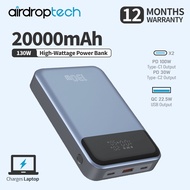 AIRDROPTECH 130W 20000mah / 30000mAh Super Fast Charge 2.0 PD 100W Laptop Power Bank Fast Charging