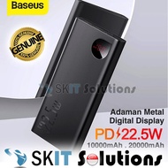 【SKIT】Baseus Adaman Metal Digital Display 10000mAh 20000mAh PD 22.5W QC3.0 Quick Charge Power Bank Charger Emergency Battery Charger PowerBank Fast Charging 2021 Edition PD25W