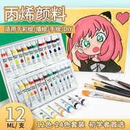 Acrylic Paint Set 12 Colors 24 Colors Acrylic Paint Hand-Painted Paint DIY Waterproof Set Box