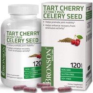 Bronson Tart Cherry Extract + Celery Seed Capsules - Powerful Uric Acid Cleanse, Joint Mobility Supp
