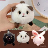 JUNYUE Cat Wagging Tail Keychain Room Decoration Birthday Gift Children's Gifts Plush Car 1G7D