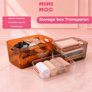 Transparent Storage Box Handle Organizer Multifunctional Cupboard Aesthetic Plastic Storage Box