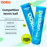 Odea Passion Tennis Balls, 4 Balls/Can, High Bounce Durable Training Practice Balls
