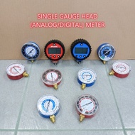 [GAUGE ONLY] AIR-CONDITIONING PRESSURE SINGLE METER HEAD DIGITAL AND ANALOG [LOW/HIGH] - ALAT UKUR T