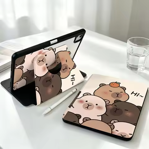 Cartoon Fun Capybara For Xiaomi Mi Redmi Poco Pad 8 7 7S 6 6S 5 SE Pro Ultra 360° Rotation Stylus St