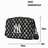 New กระเป๋า MLB MONOGRAM JACQUARD CROSS BAG แท้ กระเป๋าสะพายข้าง（เหมาะสำหรับผู้ชายและผู้หญิง）