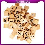 [Almencla1] 100 Wooden Number Blocks   Tiles Letters For Kids Creative Toys Crafts