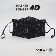 Masker Bomber Kain 4ply | Masker Motor [Bowin X Filosofi Kopi 4D]