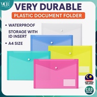 SSD A4 Clear Paper File Folder (with ID Label pocket) Stationery School Office Case PP 6 colors