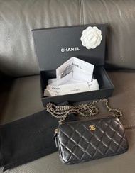 Chanel WOC 黑色荔枝皮淡金 罕有