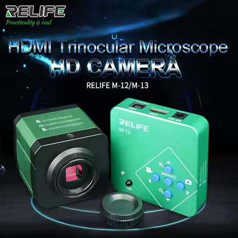 RELIFE M-12/M-13 Trinocular Microscope HD Camera 3800W Image Sensor for Phone PCB CPU Micro Repair