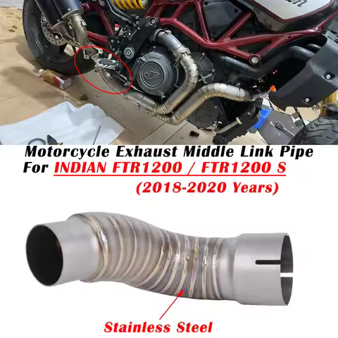 For INDIAN FTR1200 FTR1200S FTR 1200 S 2018 2019 2020 Motorcycle Exhaust Escape Middle Link Pipe Con
