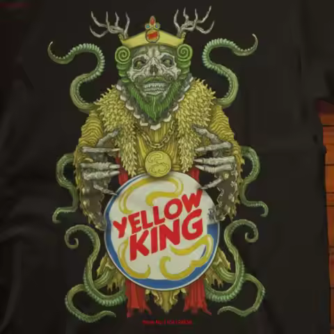 Yellow King Logo Hastur in Sign T Shirt HP Lovecraft Cthulhu Call of Great Old One long or short sle
