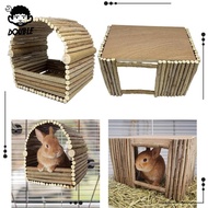 [ Smalll Animals Hideout, Wooden Hamster Hideout House, Sleeping Playing Rabbit Hideout House Cabin for Mouse Hamster