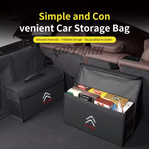 Car Storage Box Large Capacity Foldable Stowing Tidying Bag Citroen C1 C2 C3 C4 C5 C5X C6 Berlingo J