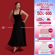 NEW! Up&Under : A Flared Basic Dress เดรสกระโปรงบาน คอเหลี่ยม