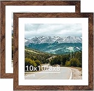 Wood 10x10 Picture Frame with 8x8 Mat, Display 8x8 with Mat or 10x10 Without Mat, Wood 10 by 10 Phot