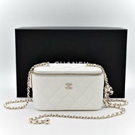 Chanel 香奈兒 白色 羊皮 足球鏈條包