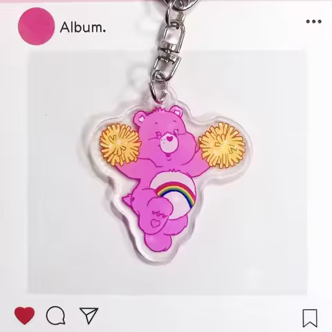 TK popular Care Bears acrylic keychain cartoon student cute bag pendant decoration gift