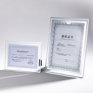Crystal Glass Certificate a4 Photo Frame Swing Table a3 Business License Frame Honor Authorization L