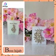 Bros Jilbab Aksesoris Fashion Wanita Brooch Bunga Mutiara Mewah Premium