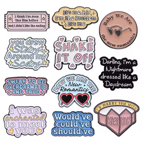 Song Lyrics Enamel Pins New Romantics I Was Enchanted To Meet You Brooches Bag Shirt Lapel Badges Si