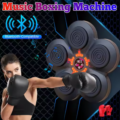 Music Boxing Machine With Adult/Kids Gloves Bluetooth Sport Fitness Boxing Trainer Wall Target Punch