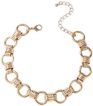 Kejing Punk Golden Rock Heavy Metal Thick Chain Bracelet Cuban Ring Bracelet Set Women Bohem Jewelry