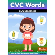 CVC Words: Make Sentences Interactive Worksheets_[PRINTABLE PDF]