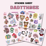 Set of 50 cute Babythree stickers Baby three stickers to decorate cabinets, suitcases, books, and gi