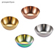 [Prs] Stainless Steel Soy Sauce Dish Round Small Dish Golden Sauce Seasoning Dish Home Hotel Kitchen