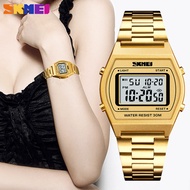 SKMEI Top Brand Women Fashion Watches Outdoor Luxury Digital Watch Stainless Steel Watch 12/24 Hour Ladies Fashion Sports Watch