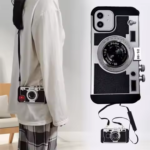3D Emily in Paris Vintage Camera Design Crossbody Lanyard Case For Samsung Galaxy S25 Ultra S26 S23 