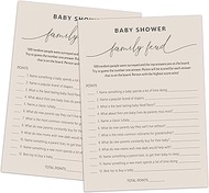 Baby Shower Family Feud Game - Pack of 30 Game Cards 1 Answer Key, Baby Shower Game for Boy & Girl, 