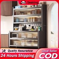 【Seeking】Rak Kabinet Dapur Kitchen Cabinet Rack Microwave Oven Cabinet Kitchen Storage Racks Shelf w
