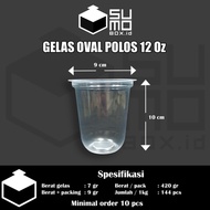 gelas plastik oval bening 14oz 6gr 18oz 7gr / cup 14 oz 18 oz [eceran] - 12 oz polos