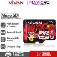 Vivan Micro SD V32U10 32GB Memory Card Class 10 TF Card Black+Red - 3 Years Official Warranty