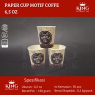 6.5oz Patterned Paper Cups, 50 Pieces 6.5 oz Coffee Patterned Paper Cups @50 pcs