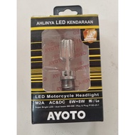 Bohlam Depan Lampu Dop Depan H6 LED AYOTO M2A AC &amp; DC Kemasan Kuning